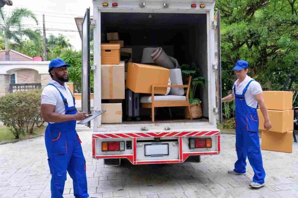Our local movers in fort myers fl team carefully loading furniture into a moving truck.