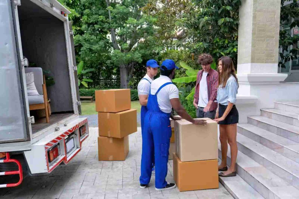 Our movers and storage in fort myers fl team loading furniture into a secure moving truck.